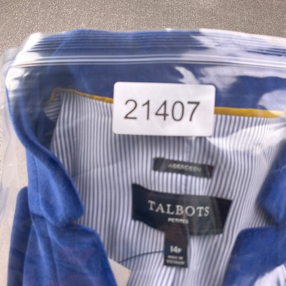 Talbots Blazer Women 14P Cobalt Blue Velvet Aberdeen Holiday Preppy Jacket NWT - Picture 11 of 11